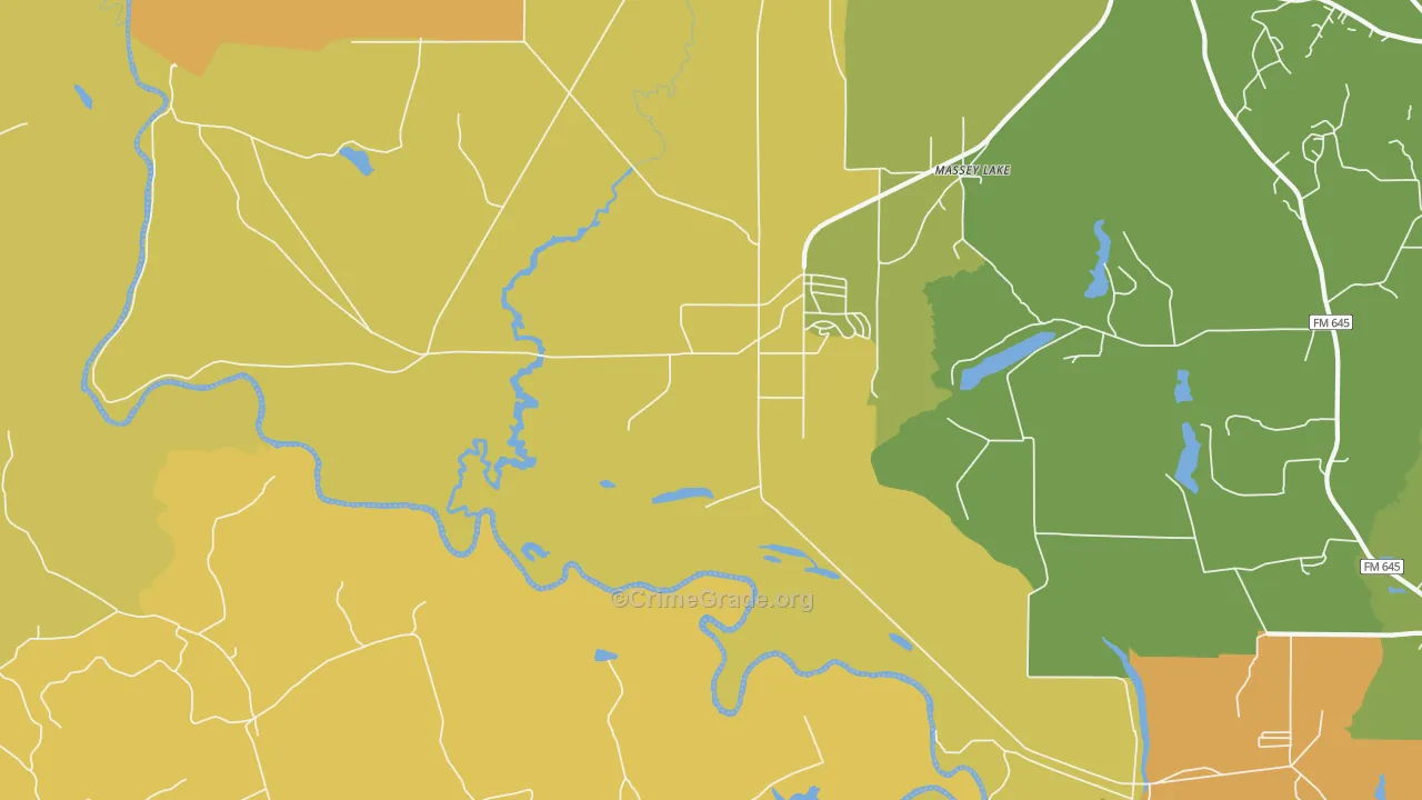 Massey Lake, TX Map of Drug-Related Crime Rates