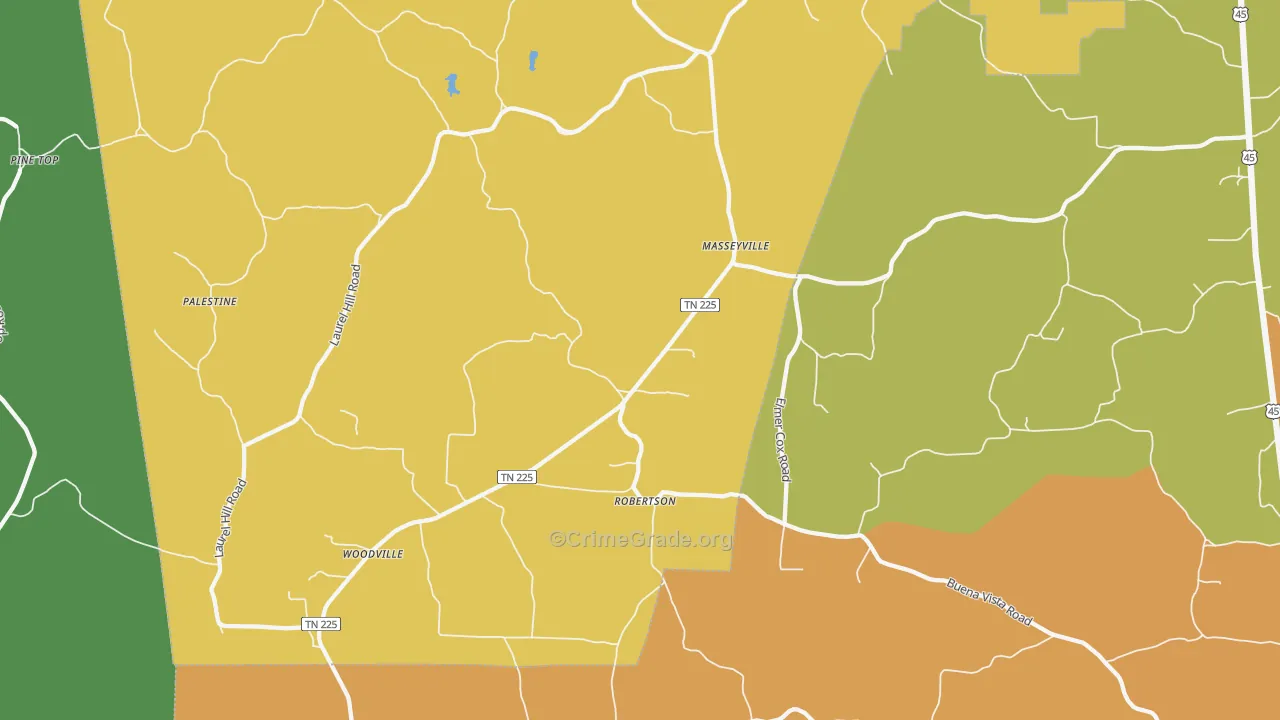 Masseyville, TN Map of Drug-Related Crime Rates