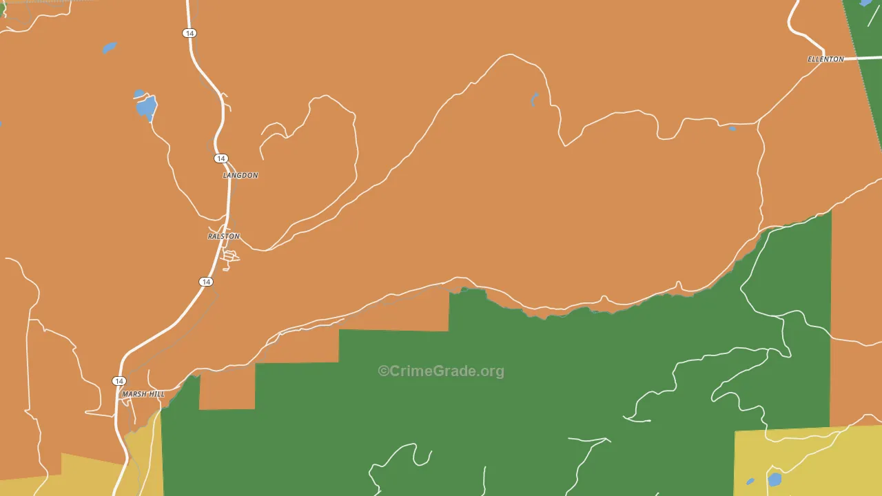 Masten, PA Map of Drug-Related Crime Rates