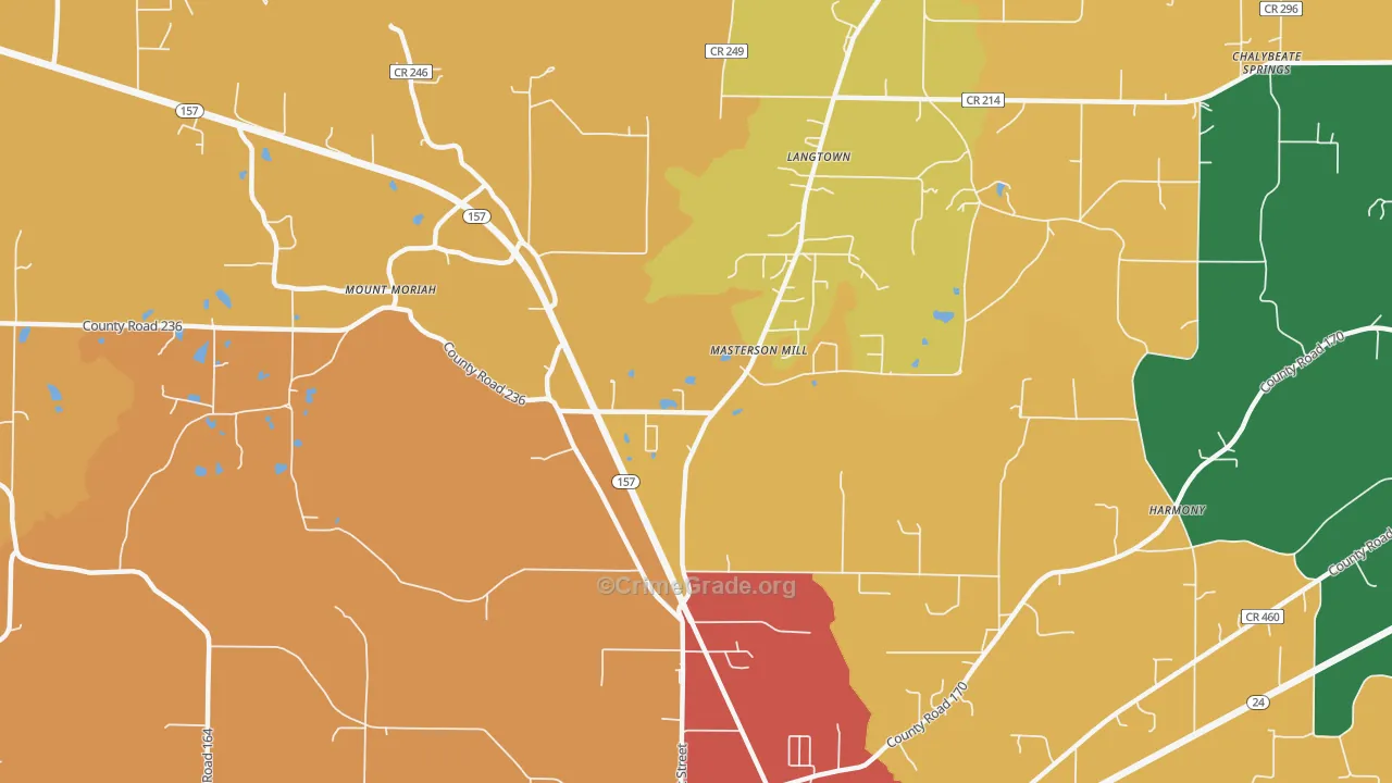 Masterson Mill, AL Map of Drug-Related Crime Rates