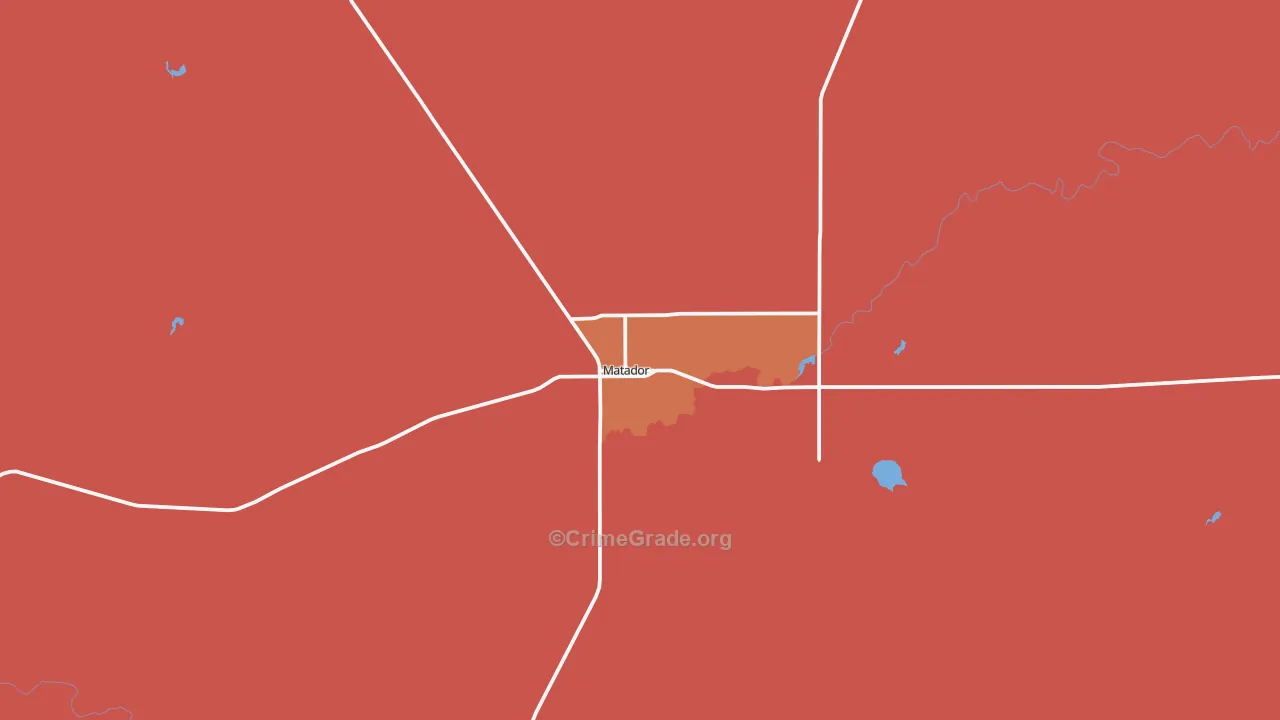 Matador, TX Map of Drug-Related Crime Rates