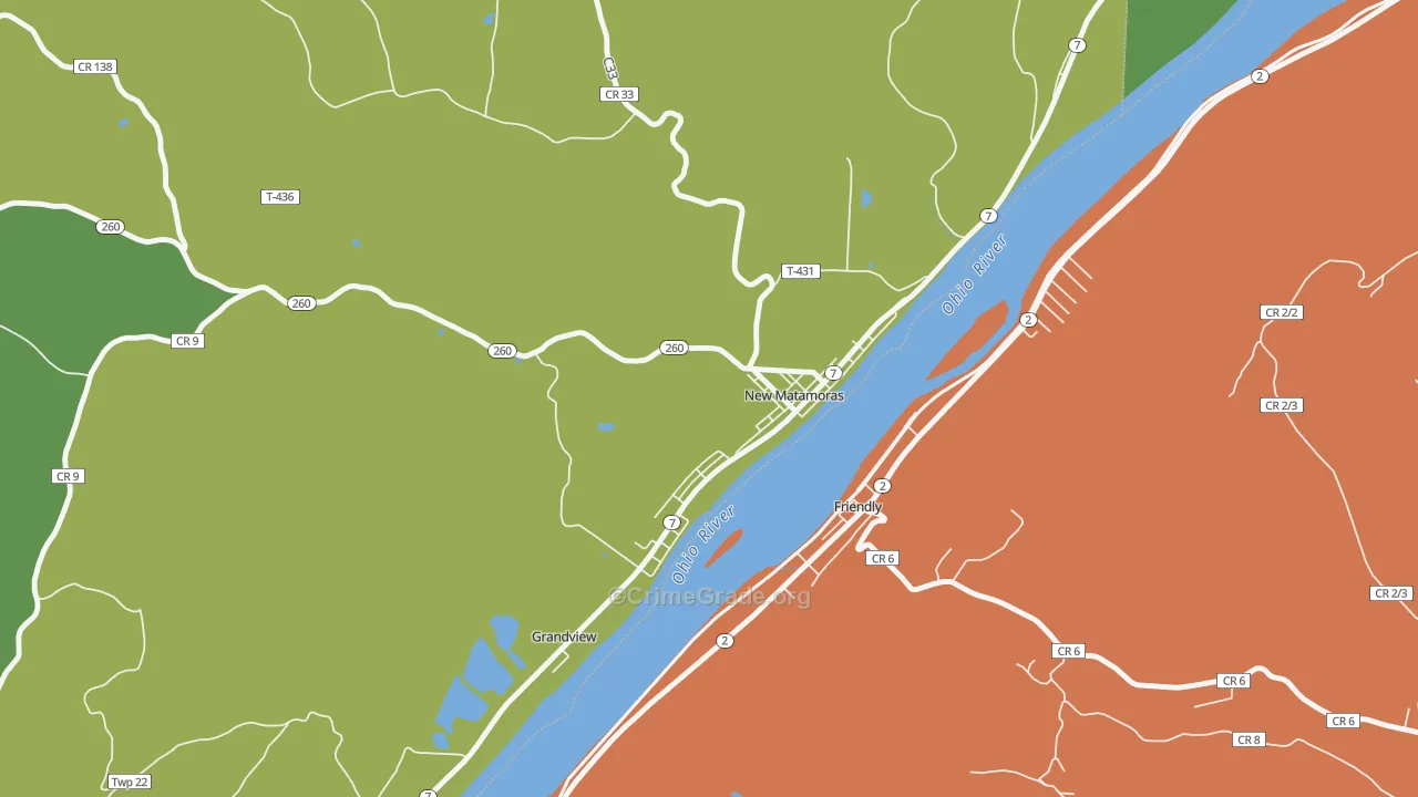 Matamoras, OH Map of Drug-Related Crime Rates