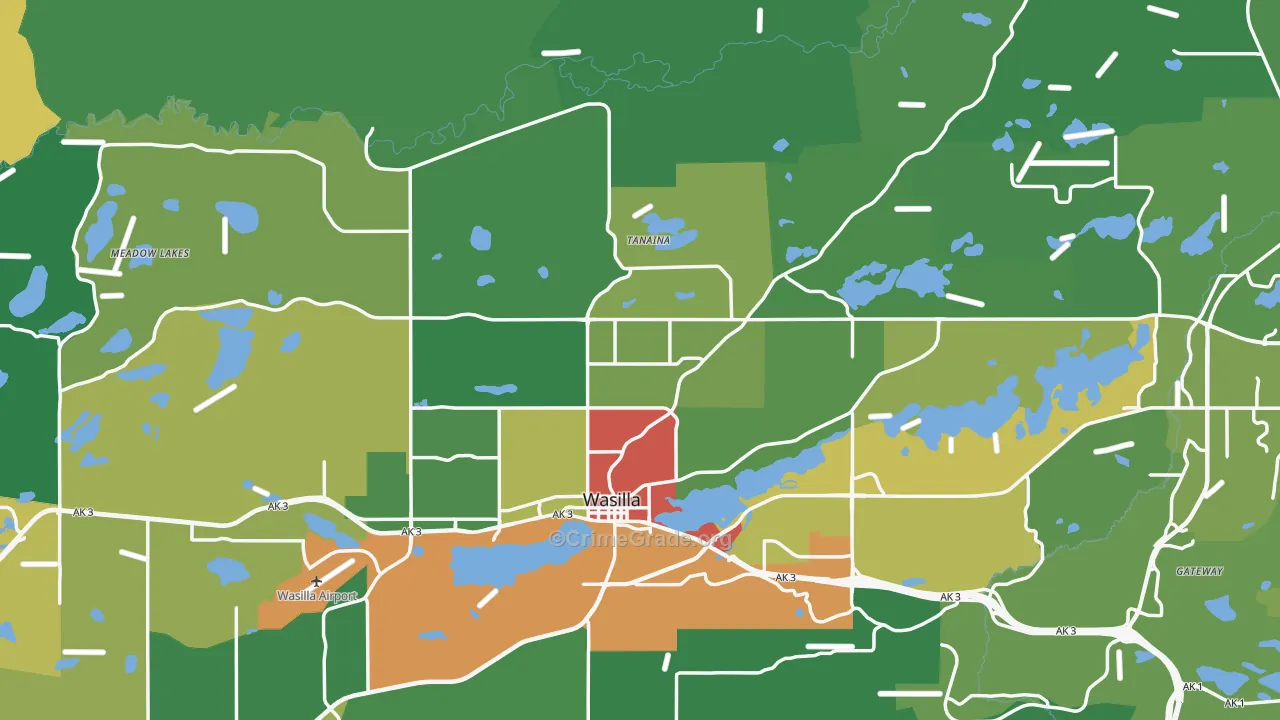 Matanuska-Susitna Borough, AK Map of Drug-Related Crime Rates
