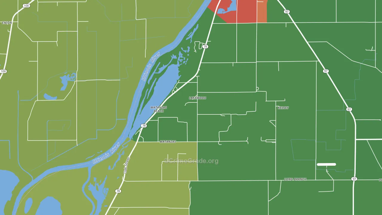 Matanzas Beach, IL Map of Drug-Related Crime Rates