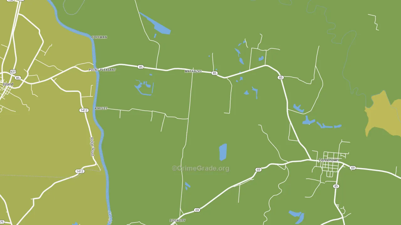 Matanzas, KY Map of Drug-Related Crime Rates