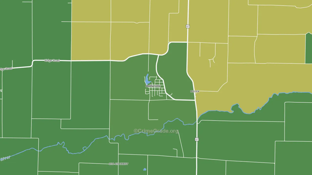 Matherville, IL Map of Drug-Related Crime Rates