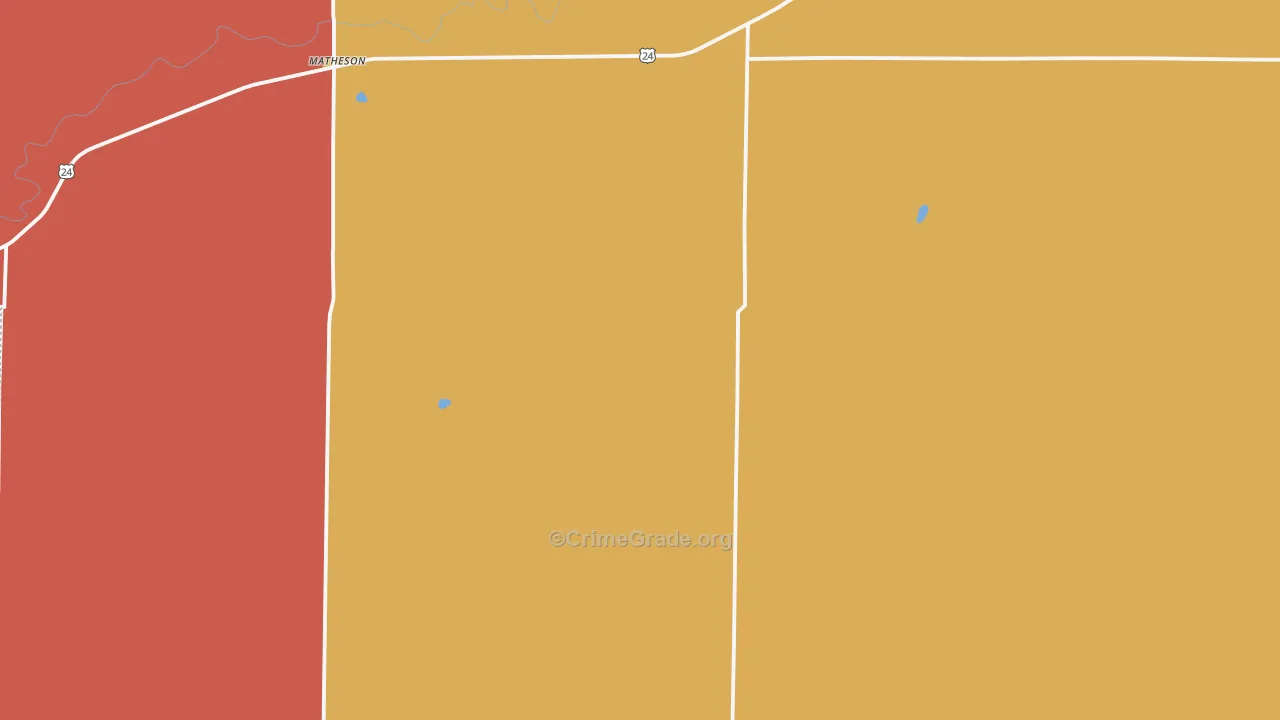 Matheson, CO Map of Drug-Related Crime Rates