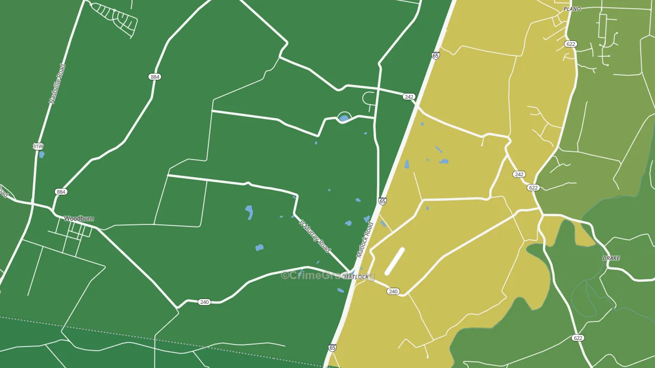Matlock, KY Map of Drug-Related Crime Rates