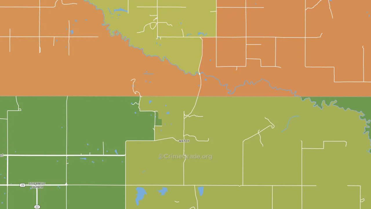 Matoy, OK Map of Drug-Related Crime Rates