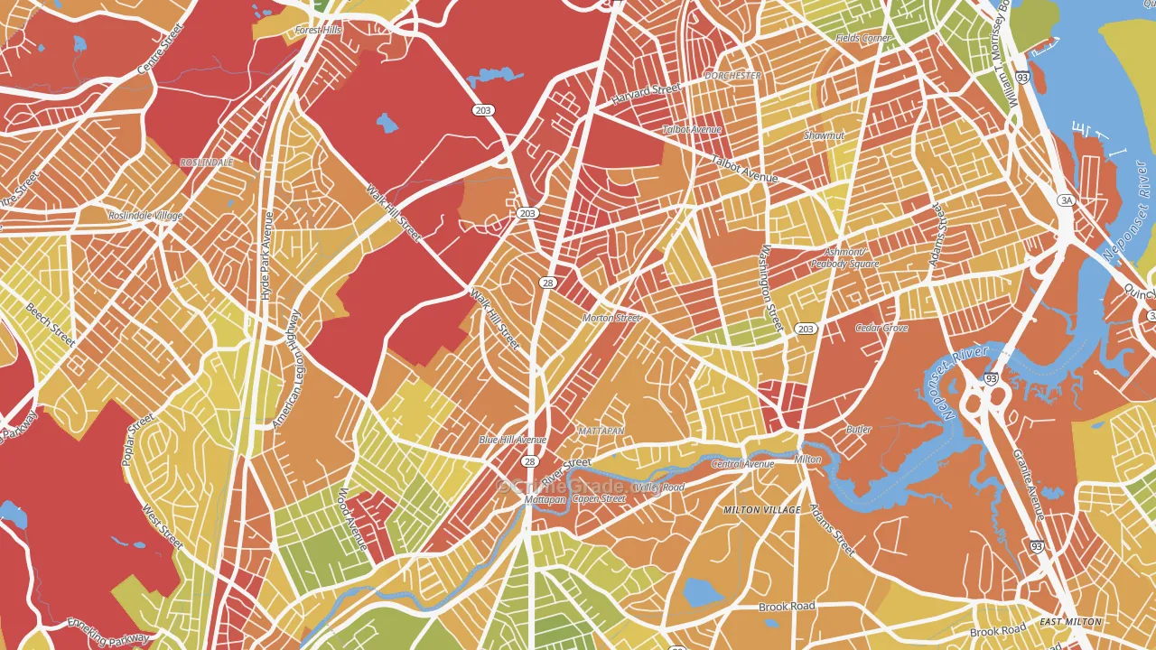 Mattapan, MA Map of Drug-Related Crime Rates