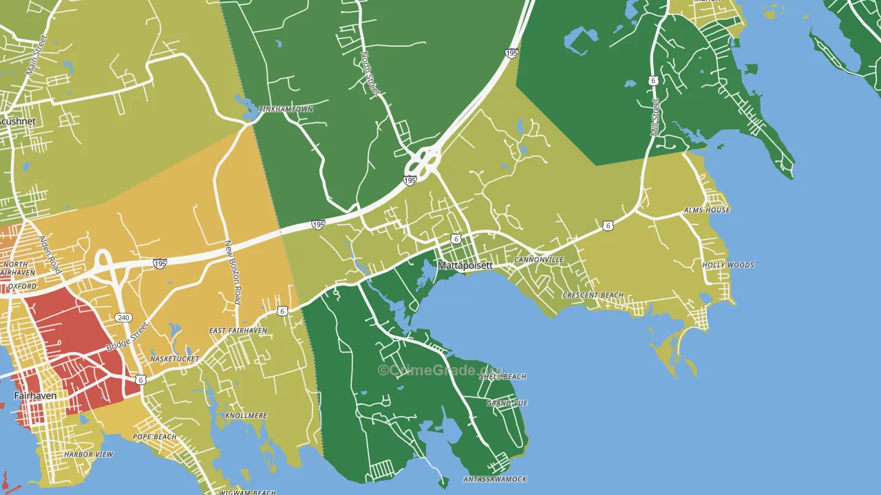 Mattapoisett, MA Map of Drug-Related Crime Rates