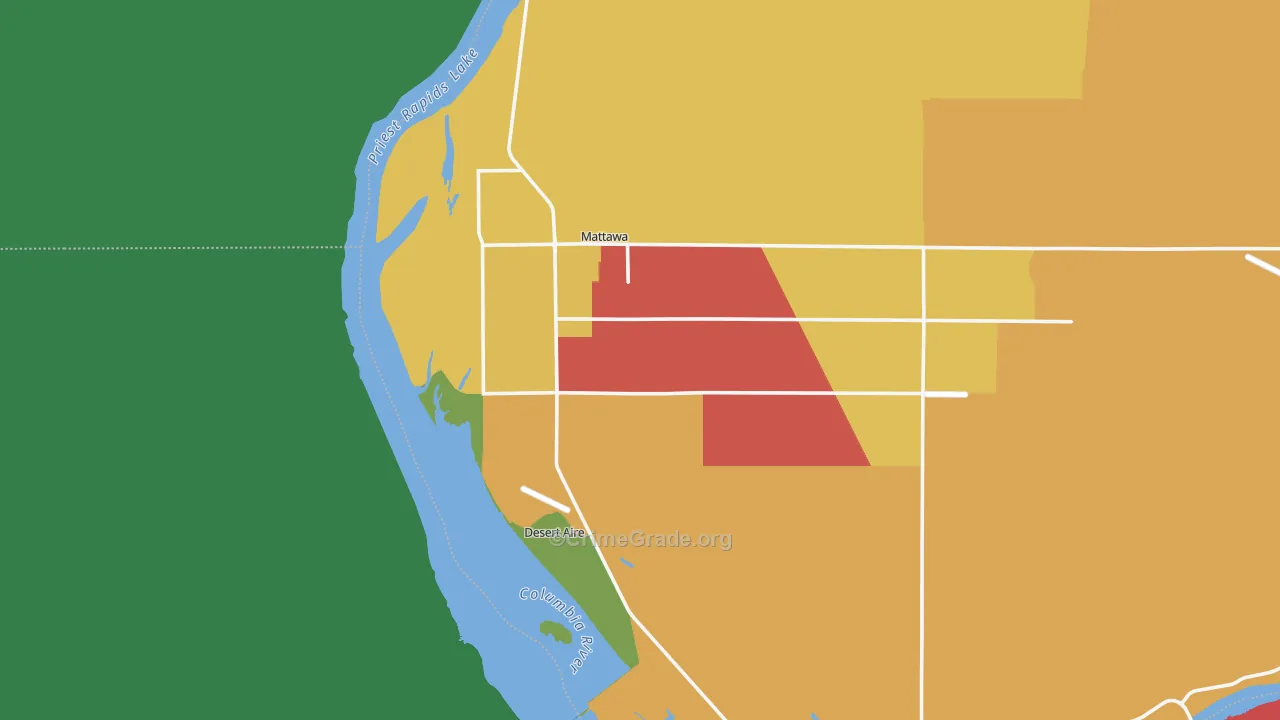Mattawa, WA Map of Drug-Related Crime Rates
