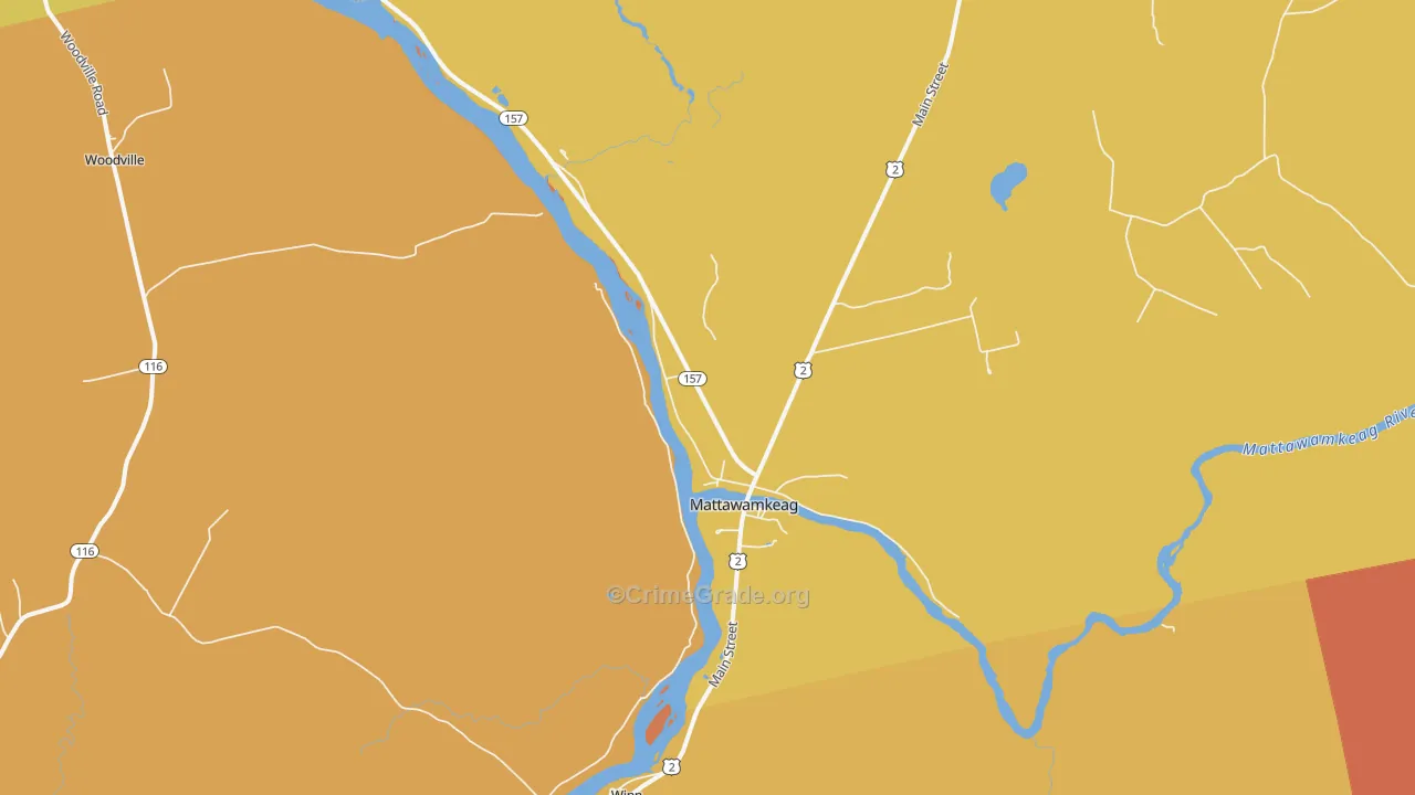 Mattawamkeag, ME Map of Drug-Related Crime Rates