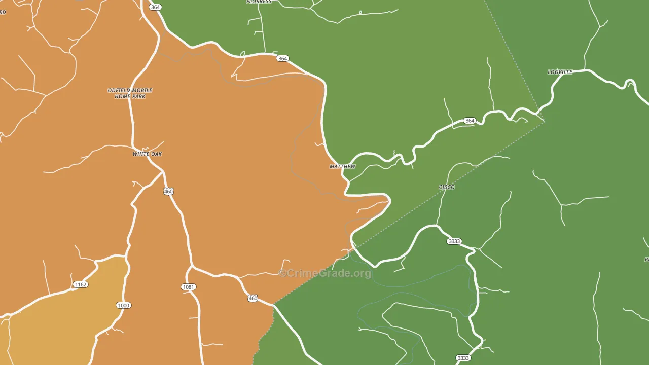Matthew, KY Map of Drug-Related Crime Rates