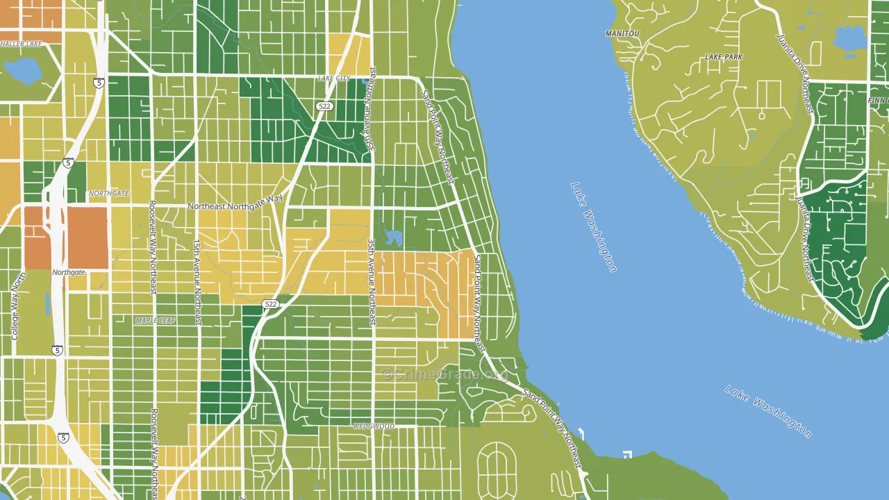 Matthews Beach, Seattle, WA Map of Drug-Related Crime Rates