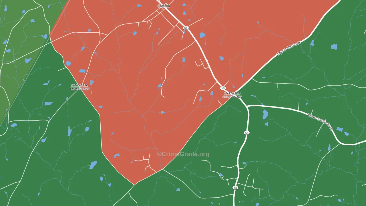 Matthews Crossroads, NC Map of Drug-Related Crime Rates