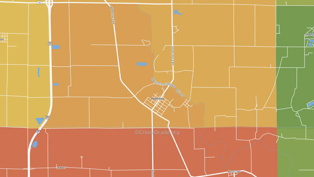 Matthews, IN Map of Drug-Related Crime Rates