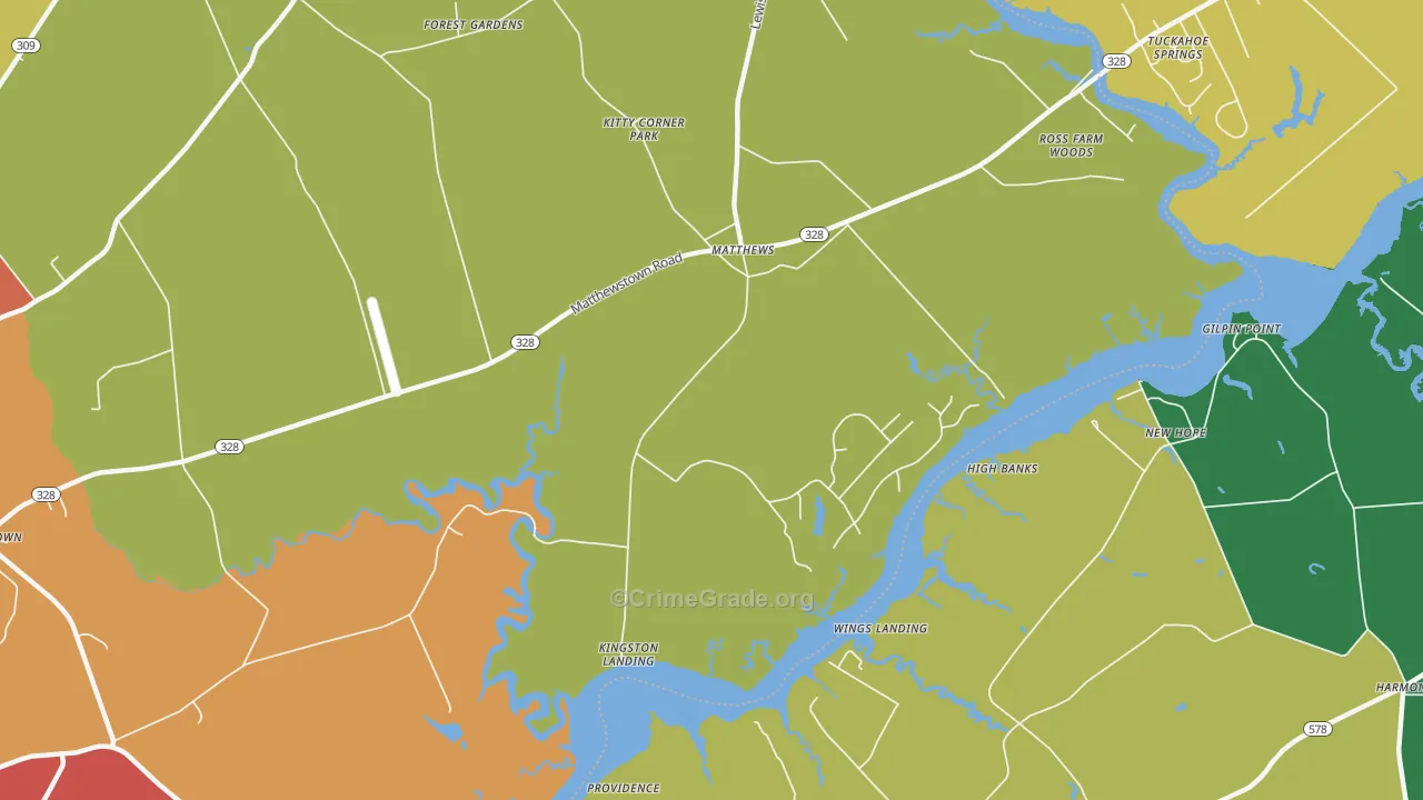 Matthews, MD Map of Drug-Related Crime Rates