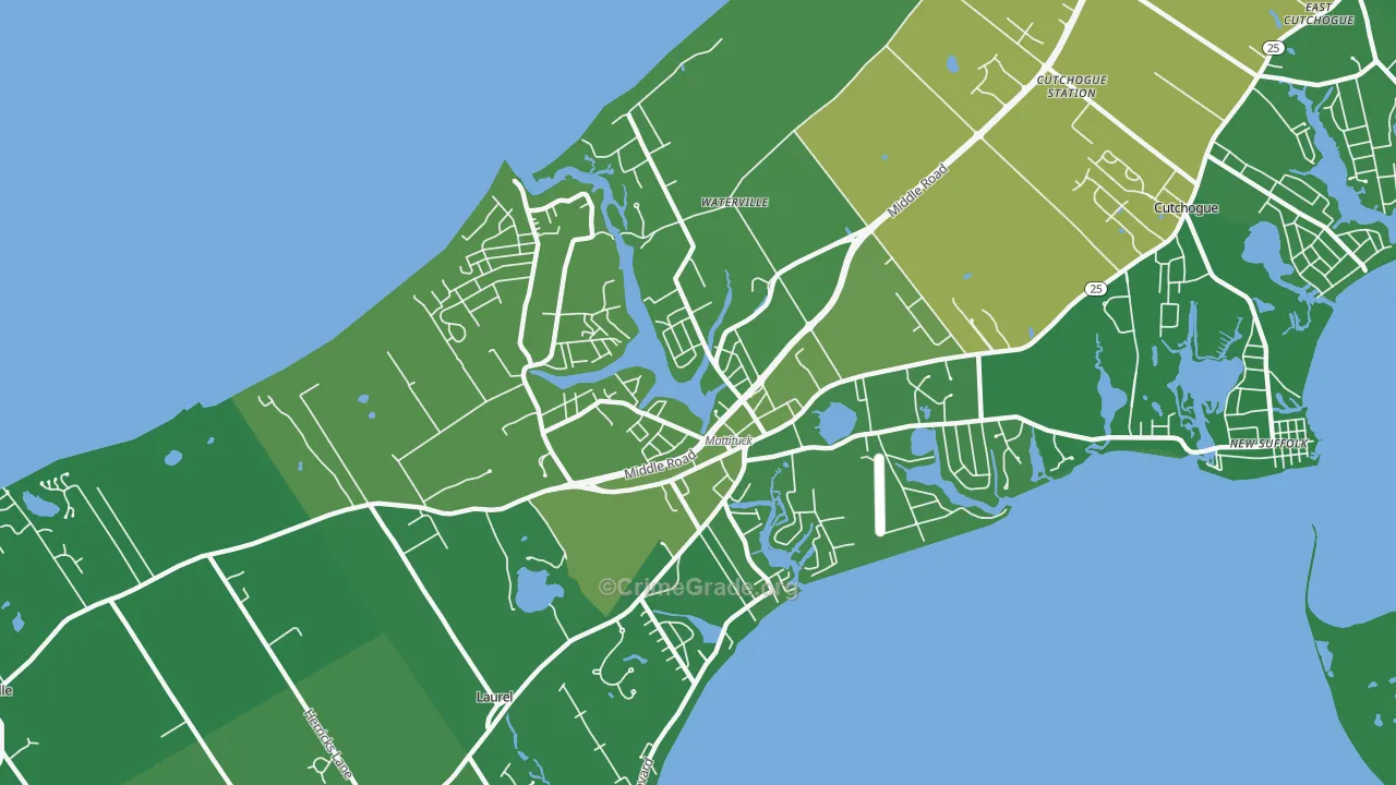 Mattituck, NY Map of Drug-Related Crime Rates
