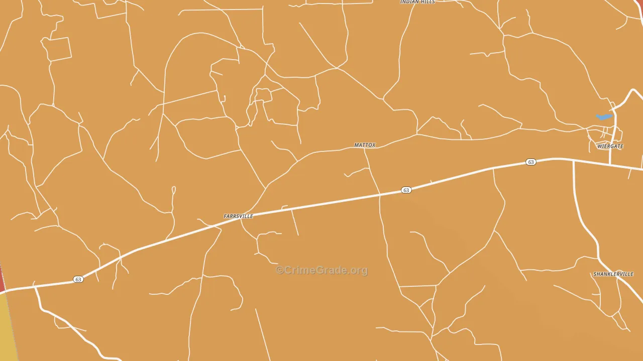 Mattox, TX Map of Drug-Related Crime Rates