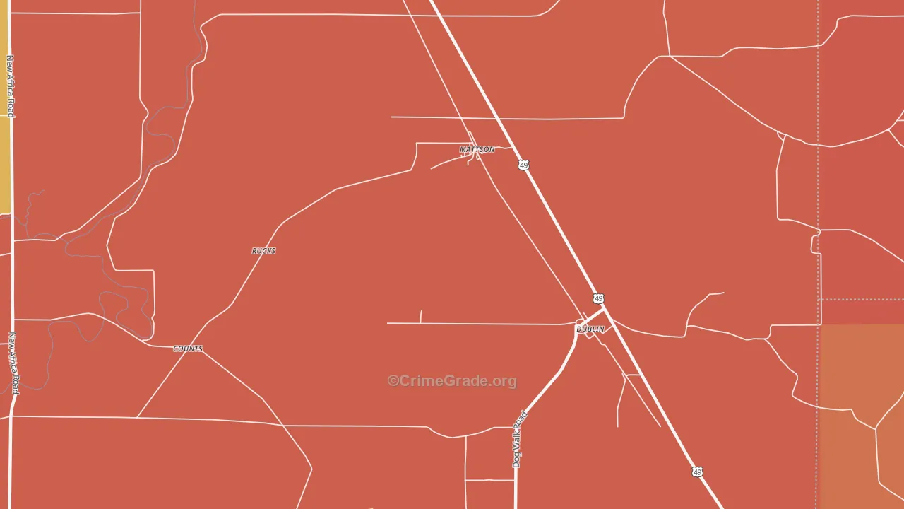 Mattson, MS Map of Drug-Related Crime Rates