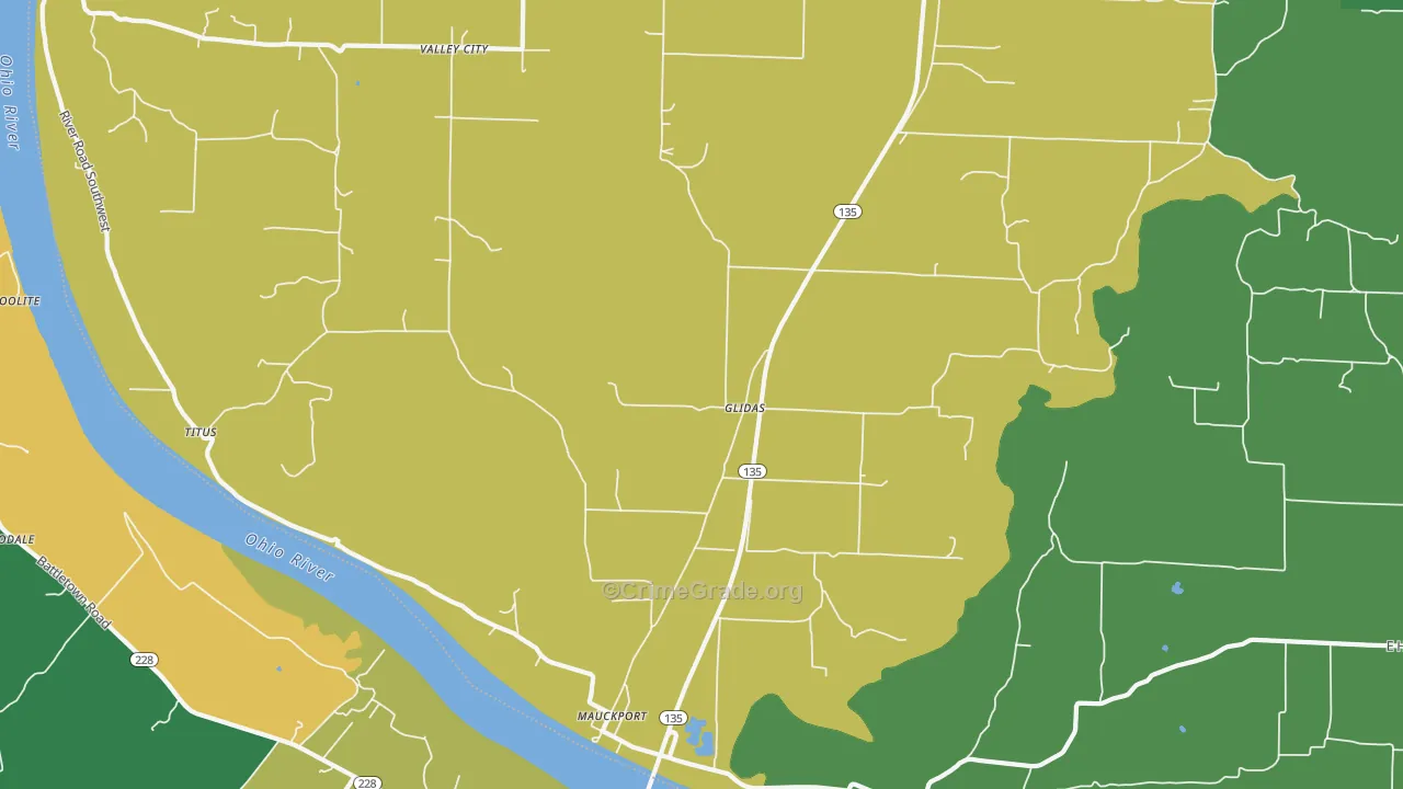 Mauckport, IN Map of Drug-Related Crime Rates