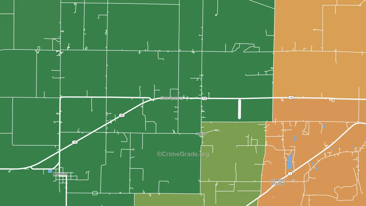 Maud, IL Map of Drug-Related Crime Rates