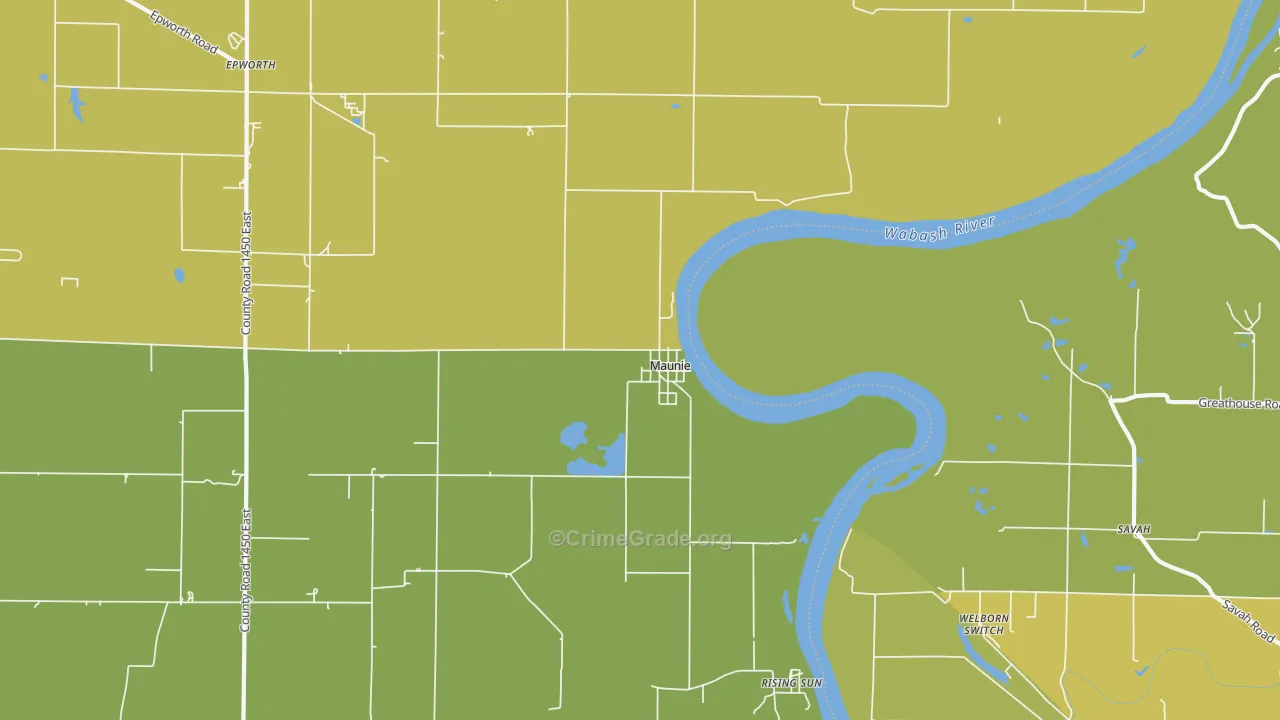 Maunie, IL Map of Drug-Related Crime Rates