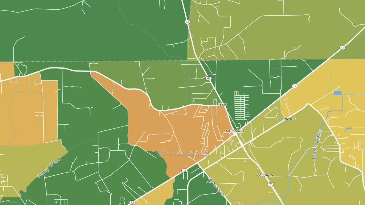 Mauriceville, TX Map of Drug-Related Crime Rates