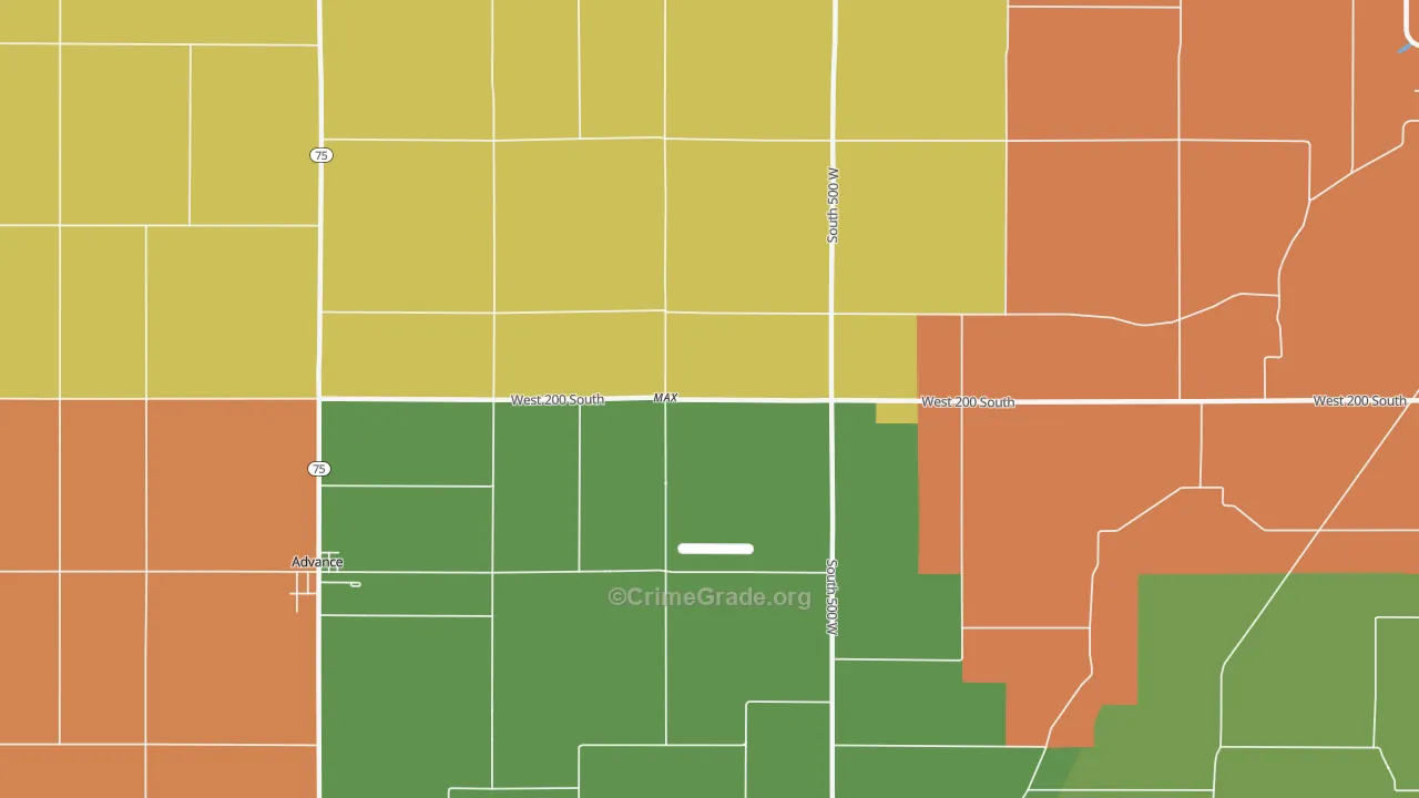 Max, IN Map of Drug-Related Crime Rates