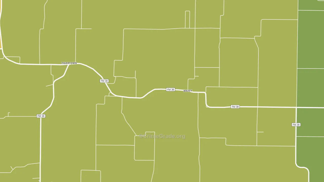 Maxey, TX Map of Drug-Related Crime Rates