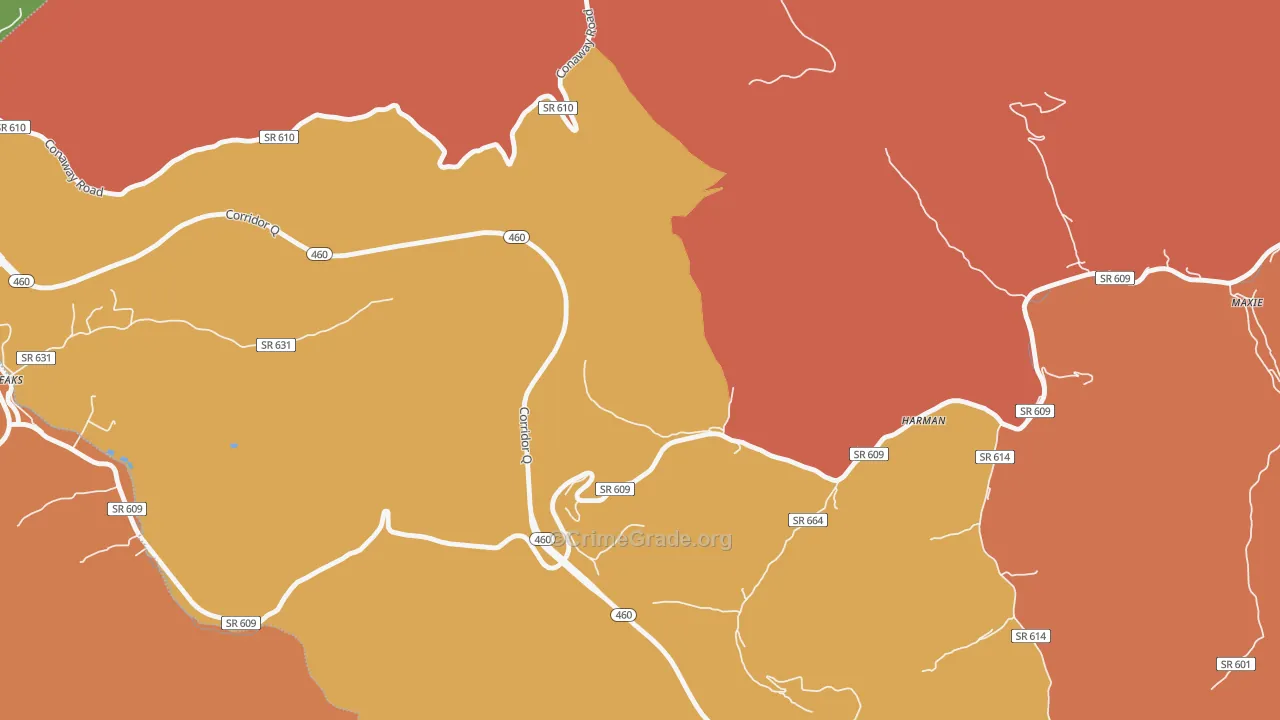 Maxie, VA Map of Drug-Related Crime Rates