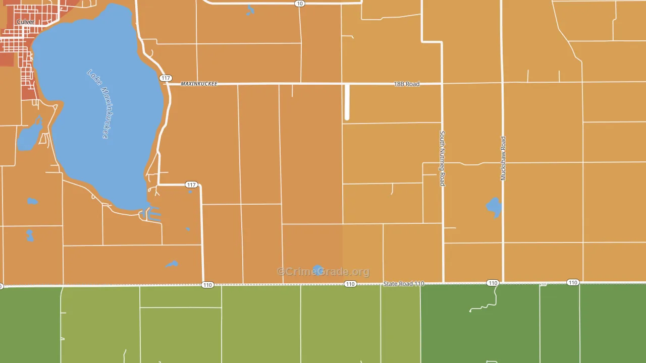 Maxinkuckee, IN Map of Drug-Related Crime Rates