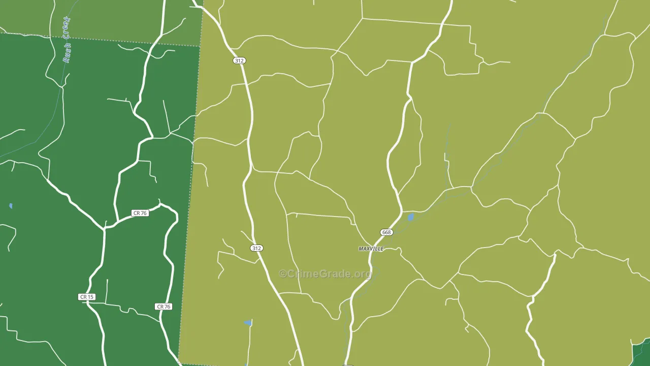 Maxville, OH Map of Drug-Related Crime Rates
