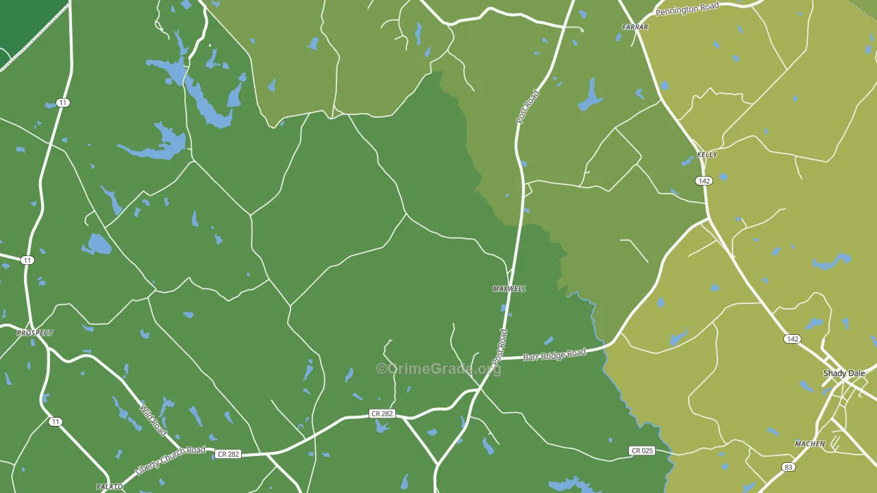 Maxwell, GA Map of Drug-Related Crime Rates