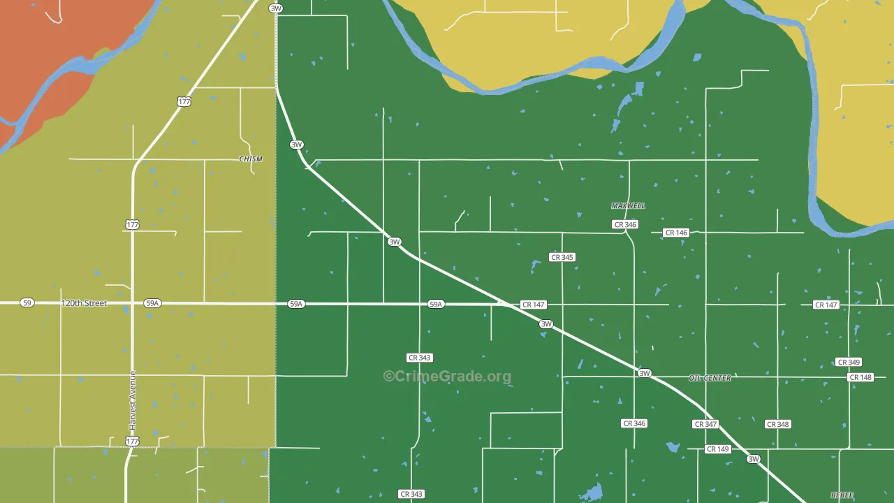 Maxwell, OK Map of Drug-Related Crime Rates
