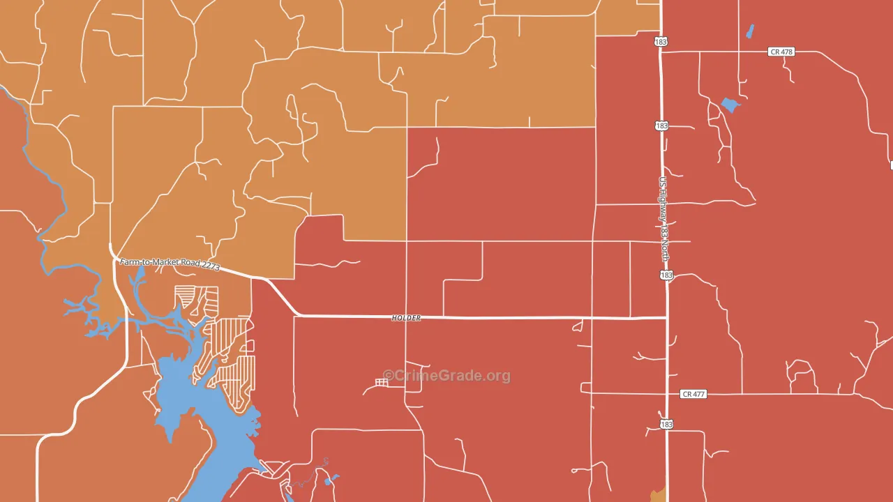 May, TX Map of Drug-Related Crime Rates