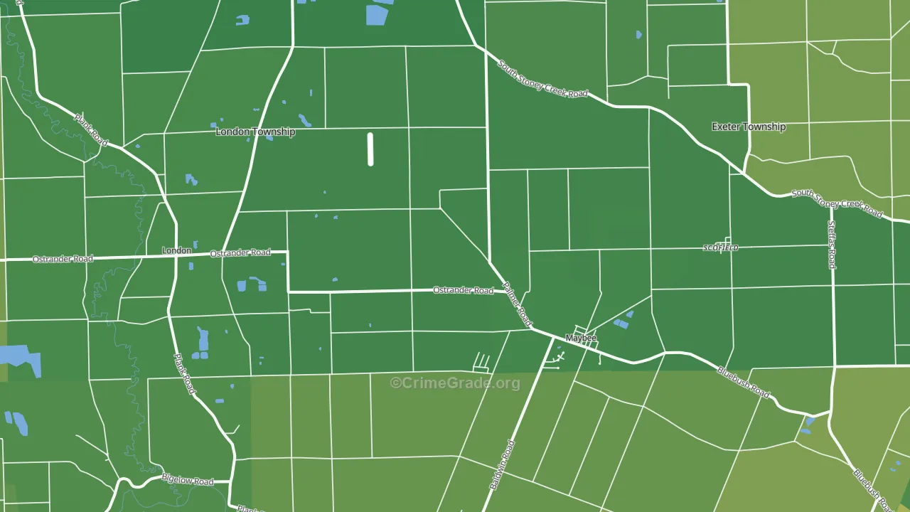 Maybee, MI Map of Drug-Related Crime Rates