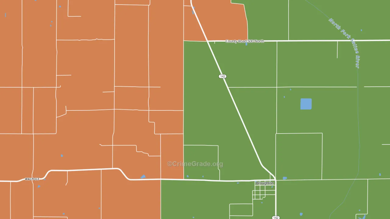 Mayberry, IL Map of Drug-Related Crime Rates
