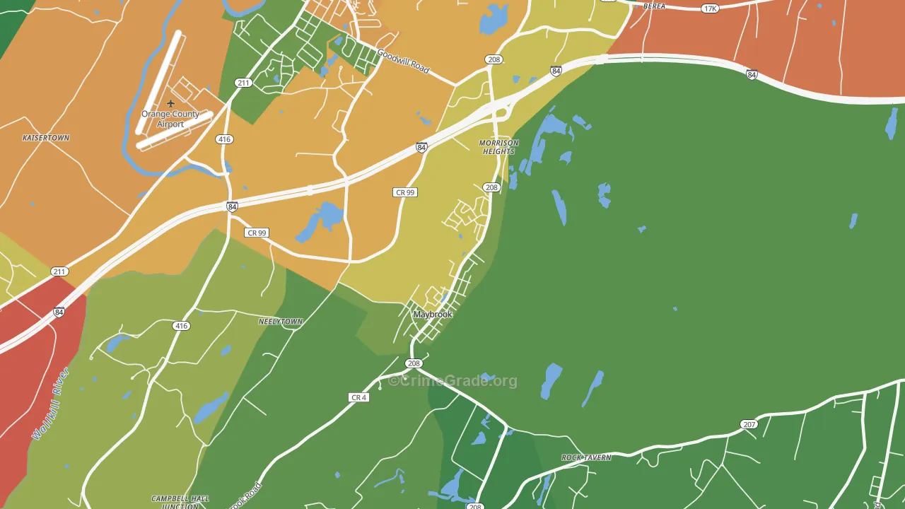 Maybrook, NY Map of Drug-Related Crime Rates