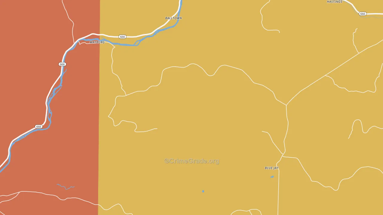 Mayburg, PA Map of Drug-Related Crime Rates