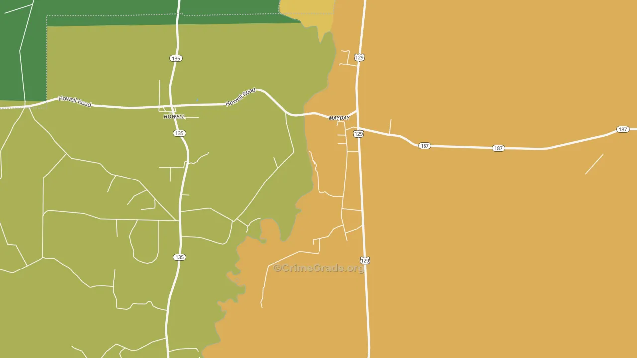 Mayday, GA Map of Drug-Related Crime Rates
