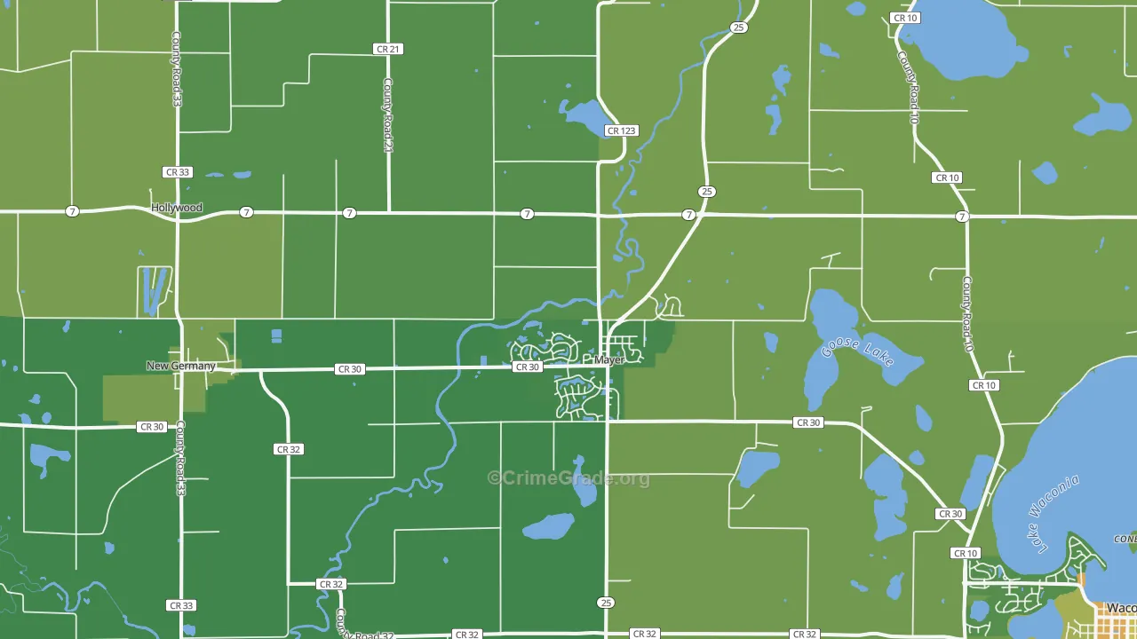 Mayer, MN Map of Drug-Related Crime Rates