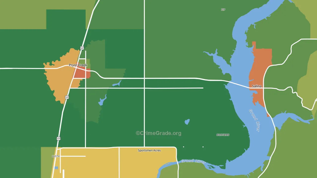 Mayes County, OK Map of Drug-Related Crime Rates