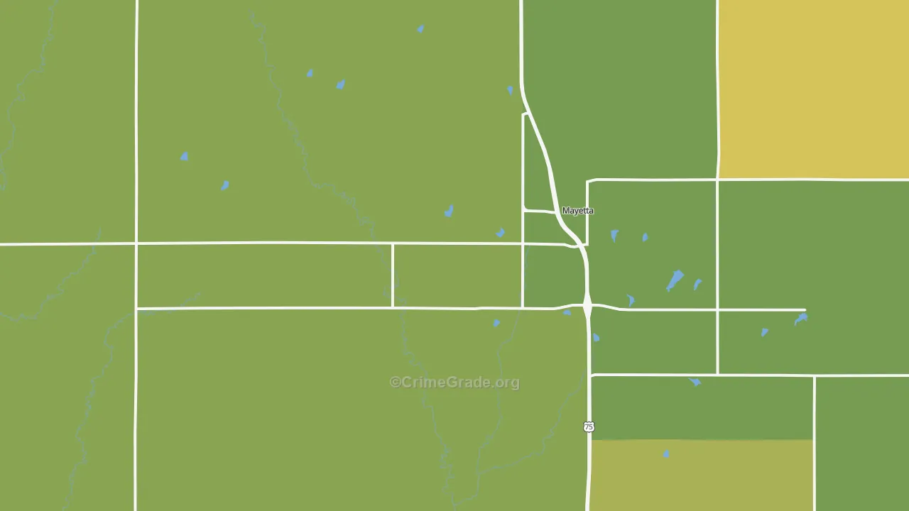 Mayetta, KS Map of Drug-Related Crime Rates