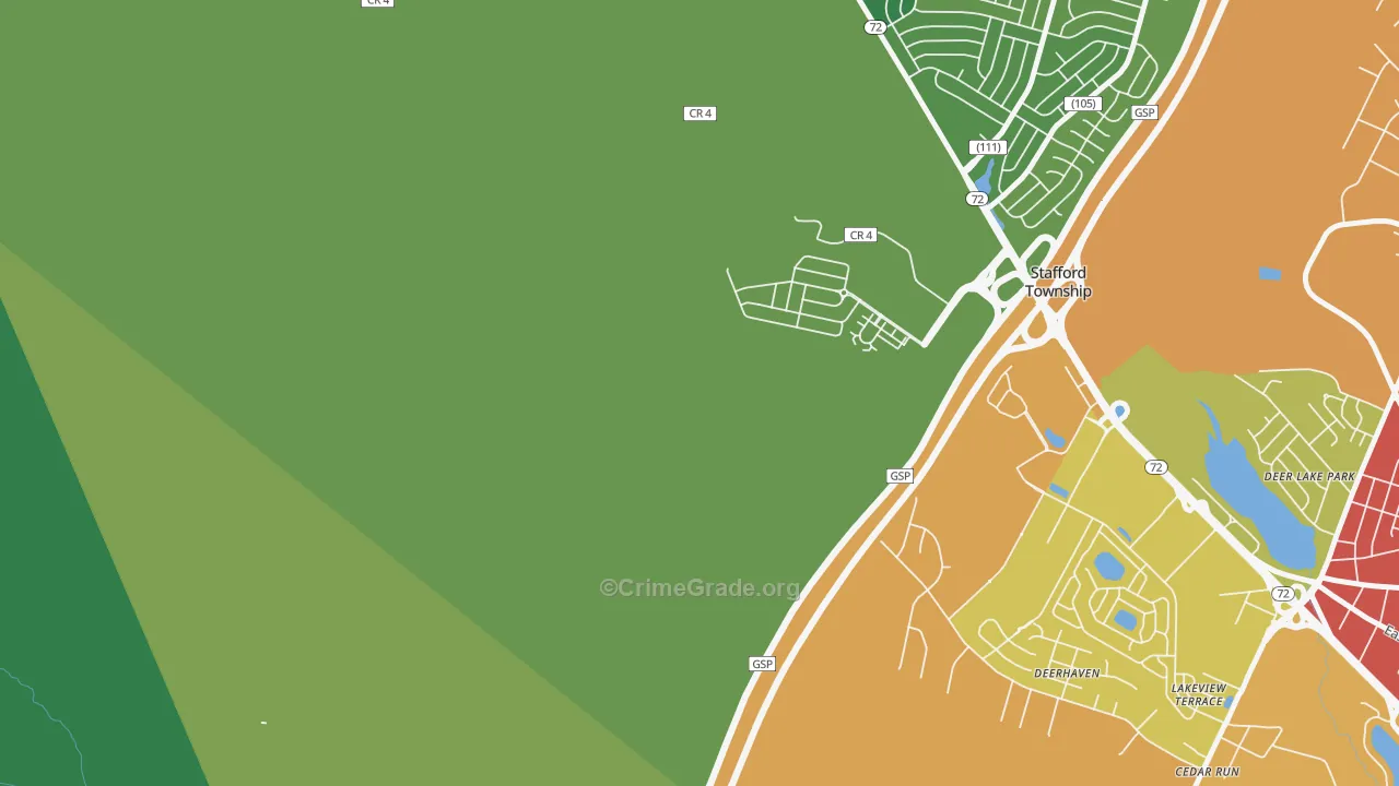 Mayetta, NJ Map of Drug-Related Crime Rates
