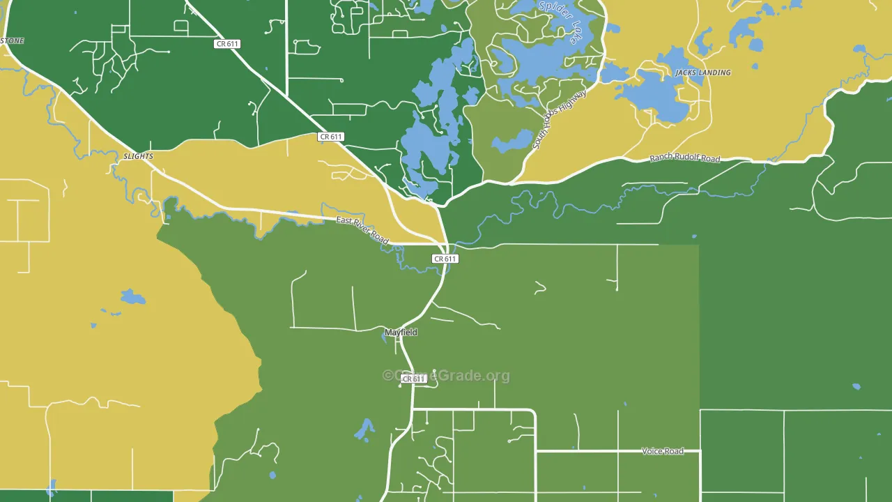 Mayfield, MI Map of Drug-Related Crime Rates