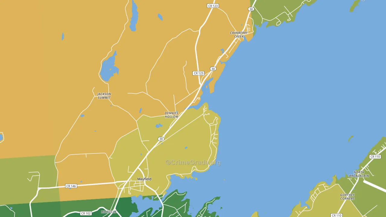 Mayfield, NY Map of Drug-Related Crime Rates