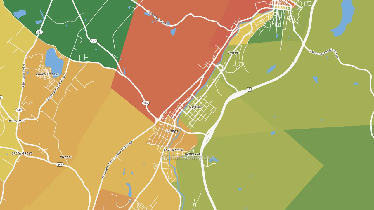 Mayfield, PA Map of Drug-Related Crime Rates