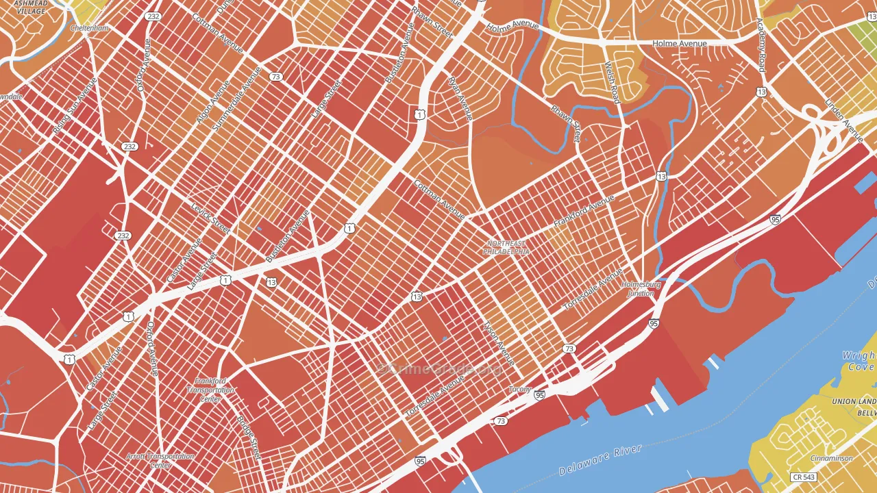 Mayfield, Philadelphia, PA Map of Drug-Related Crime Rates
